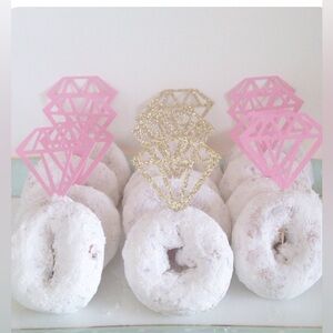 NWT light pink diamond donut and bagel picks